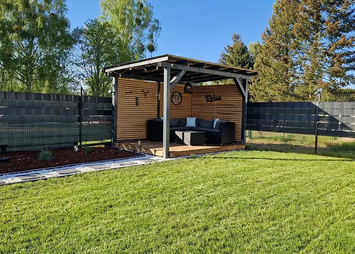 Ferienhaus Seeoase mit Kamin - Badestelle fußläufig